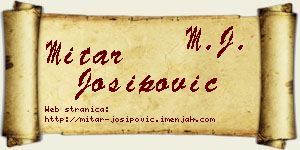 Mitar Josipović vizit kartica